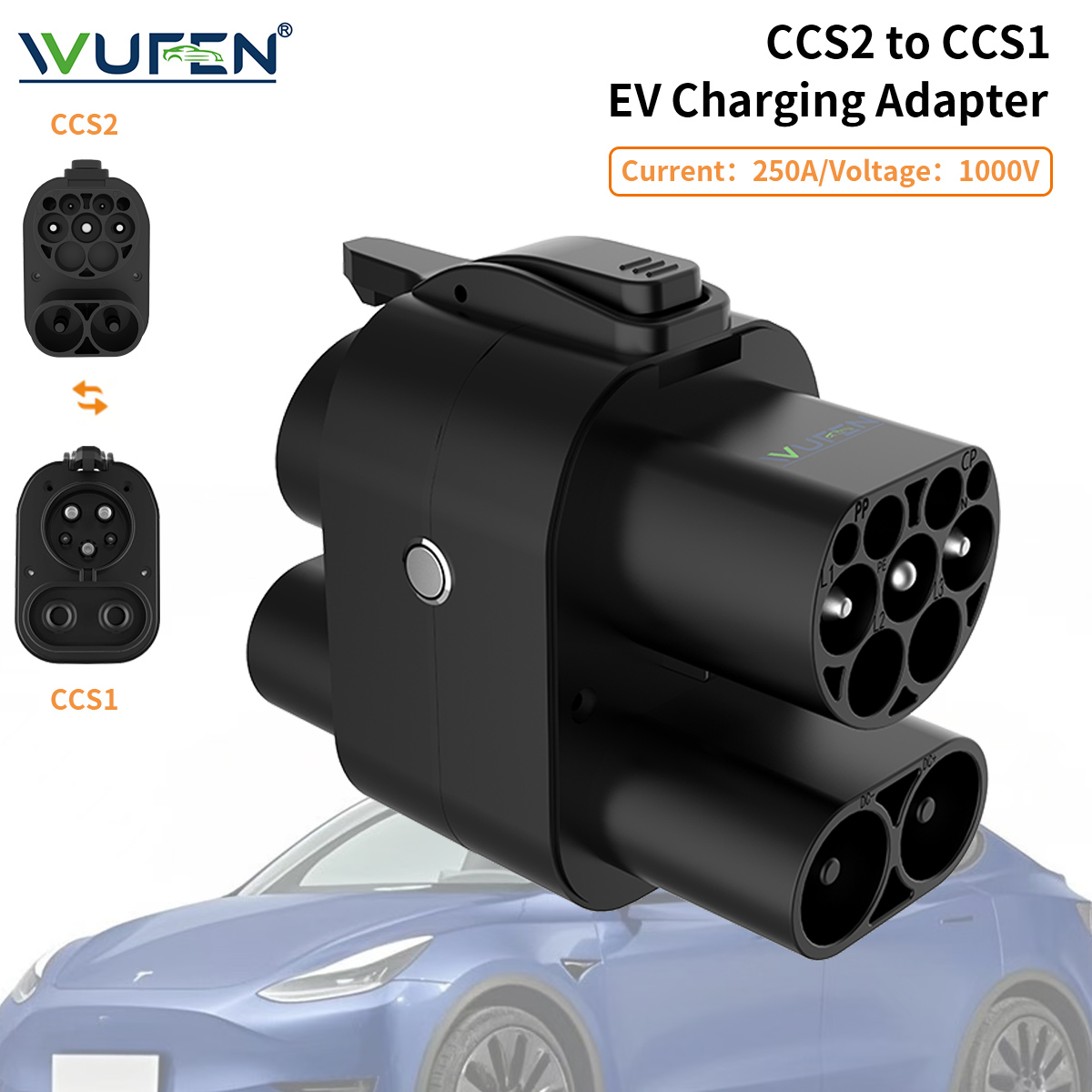 Ccs2 To Ccs1 Fast Charge Adapter 250Kw - WUFEN CCS2 - CCS1 어댑터 EV