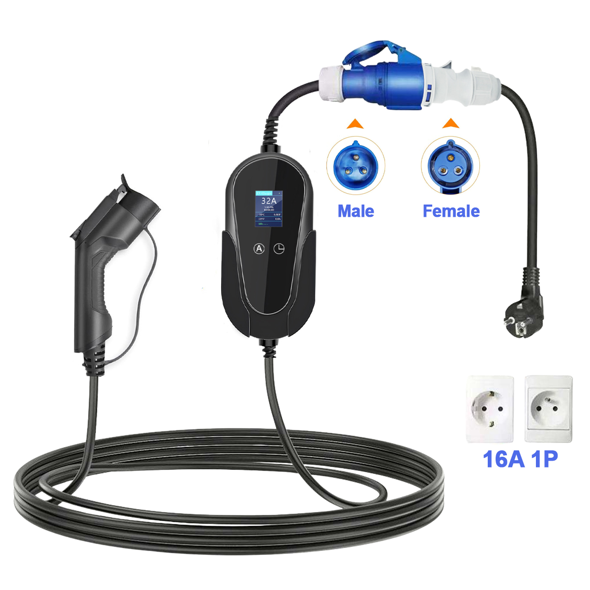 NTO 블루 CEE 여성형 전원 플러그 3홀 소켓 -  - Ev Charger Adapter 리뷰 및 가격